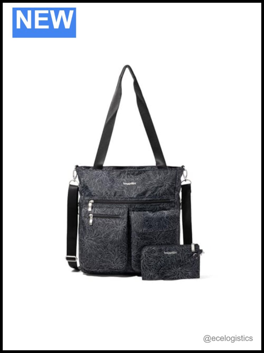 Travel Tote with RFID Wristlet, Lightweight Nylon Carry-On Bag